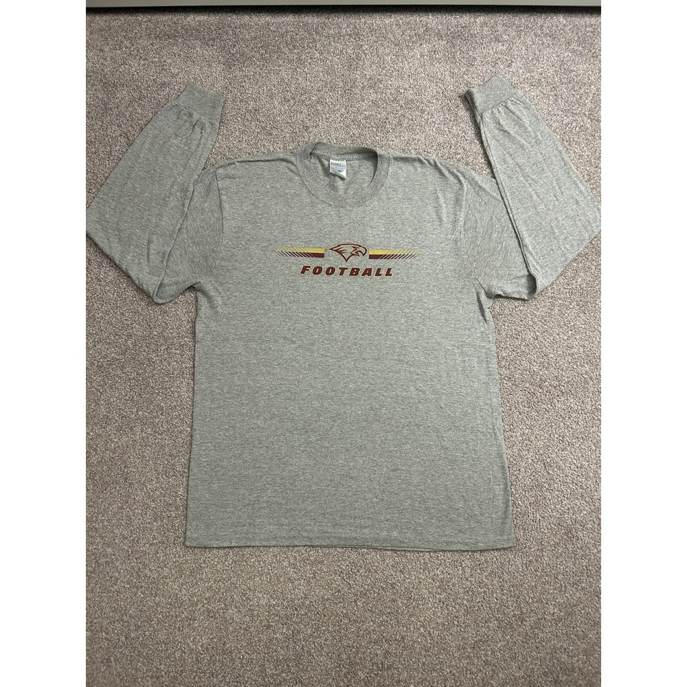 Port & Company Football T-Shirt Mens Large Gray Excellent Eagle Graphic LS